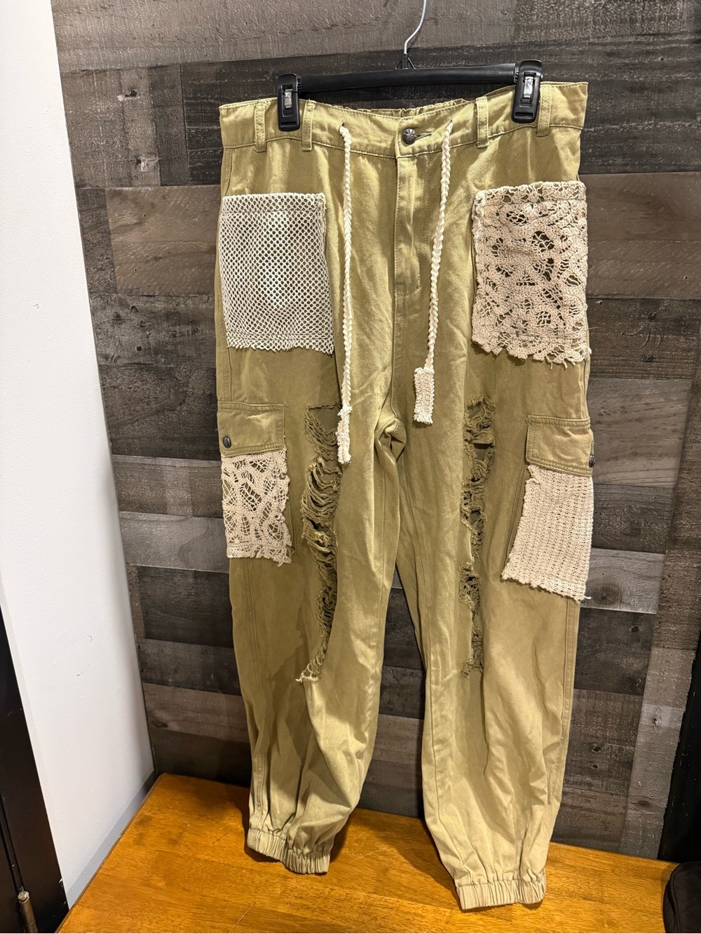 NWT POL | Distressed Patchwork Joggers